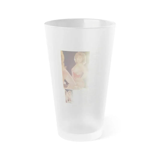 Linda Blair #316 - 1 Page, 1 Photo with lingerie partially exposed with boobs from OUI Mag. October '82 1 (Vintage Female Icon) Frosted Pint Glass 16oz 16oz Frosted - Go Mug Yourself