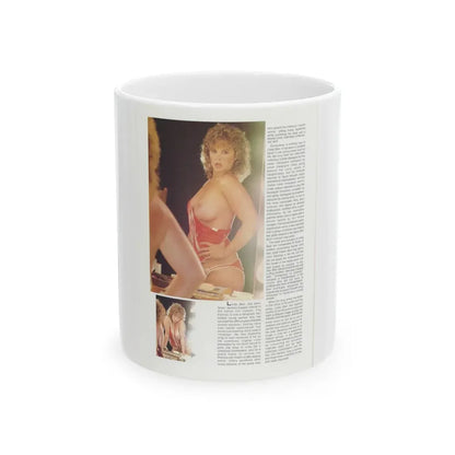 Linda Blair #316 - 1 Page, 1 Photo with lingerie partially exposed with boobs from OUI Mag. October '82 1 (Vintage Female Icon) White Coffee Mug 11oz - Go Mug Yourself
