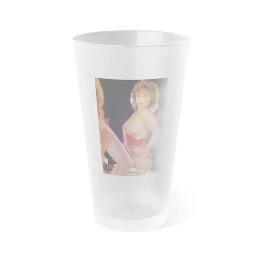 Linda Blair #316 - 1 Page, 1 Photo with lingerie partially exposed with boobs from OUI Mag. October '82 (Vintage Female Icon) Frosted Pint Glass 16oz 16oz Frosted - Go Mug Yourself
