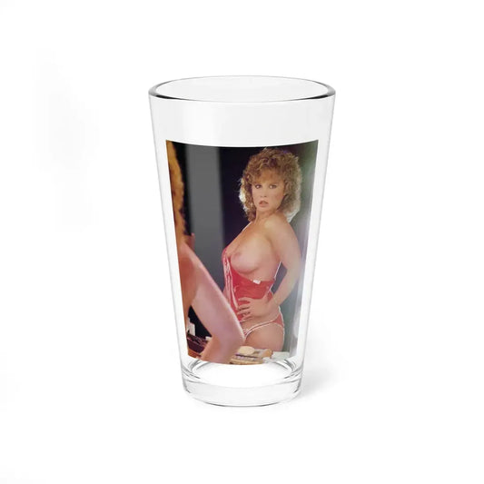 Linda Blair #316 - 1 Page, 1 Photo with lingerie partially exposed with boobs from OUI Mag. October '82 (Vintage Female Icon) Pint Glass 16oz 16oz - Go Mug Yourself