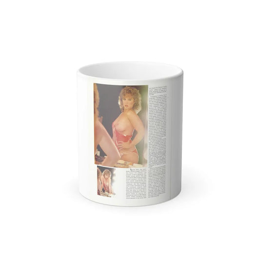 Linda Blair #316 - 1 Page, 1 Photo with lingerie partially exposed with boobs from OUI Mag. October '82_1 (Vintage Female Icons) Color Changing Mug 11oz-11oz-Go Mug Yourself
