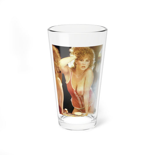Linda Blair #317 - 1 Page, 1 Photo with lingerie partially exposed with 1 boob exposed from OUI Mag. October '82 (Vintage Female Icon) Pint Glass 16oz-16oz-Go Mug Yourself