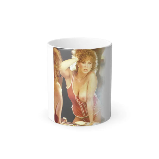 Linda Blair #317 - 1 Page, 1 Photo with lingerie partially exposed with 1 boob exposed from OUI Mag. October '82 (Vintage Female Icons) Color Changing Mug 11oz-11oz-Go Mug Yourself