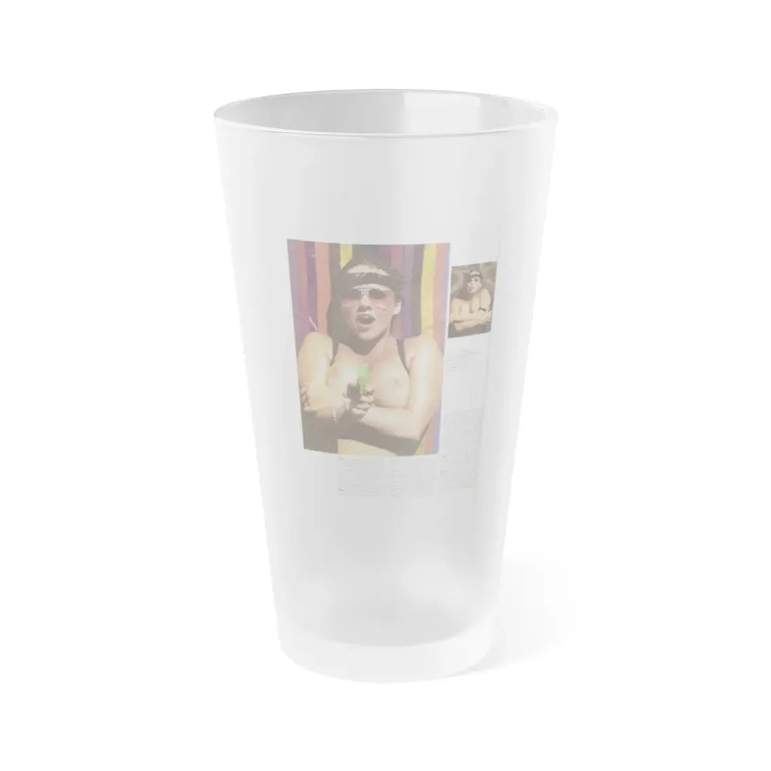 Linda Blair #318 - 1 Page, 1 Photo topless with squirt gun from OUI Mag. October '82 1 (Vintage Female Icon) Frosted Pint Glass 16oz 16oz Frosted - Go Mug Yourself