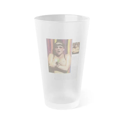 Linda Blair #318 - 1 Page, 1 Photo topless with squirt gun from OUI Mag. October '82 1 (Vintage Female Icon) Frosted Pint Glass 16oz - Go Mug Yourself