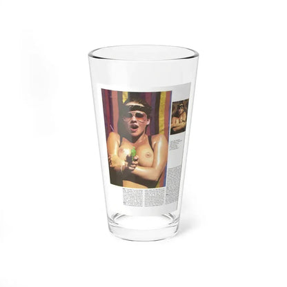 Linda Blair #318 - 1 Page, 1 Photo topless with squirt gun from OUI Mag. October '82 1 (Vintage Female Icon) Pint Glass 16oz 16oz - Go Mug Yourself