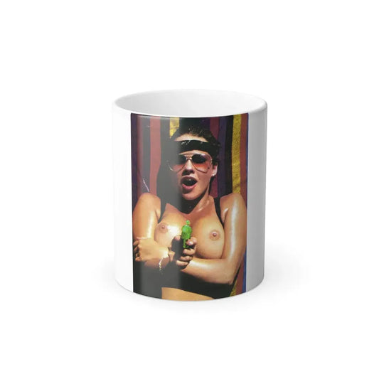 Linda Blair #318 - 1 Page, 1 Photo topless with squirt gun from OUI Mag. October '82 (Vintage Female Icon) Color Changing Mug 11oz 11oz - Go Mug Yourself