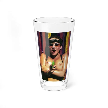 Linda Blair #318 - 1 Page, 1 Photo topless with squirt gun from OUI Mag. October '82 (Vintage Female Icon) Pint Glass 16oz 16oz - Go Mug Yourself