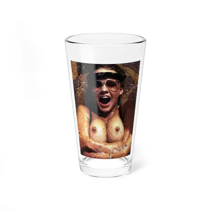 Linda Blair #319 - 1 Page, 1 Photo topless with squirting water from OUI Mag. October '82 (Vintage Female Icon) Pint Glass 16oz - Go Mug Yourself