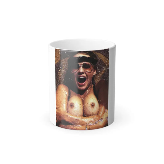 Linda Blair #319 - 1 Page, 1 Photo topless with squirting water from OUI Mag. October '82 (Vintage Female Icons) Color Changing Mug 11oz-11oz-Go Mug Yourself