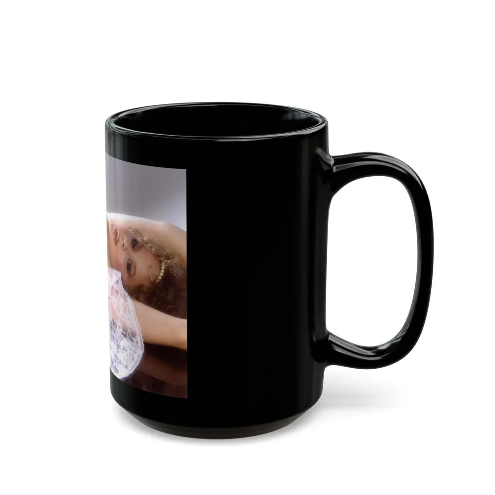 Linda Blair #32 (Vintage Female Icon) Black Coffee Mug-Go Mug Yourself