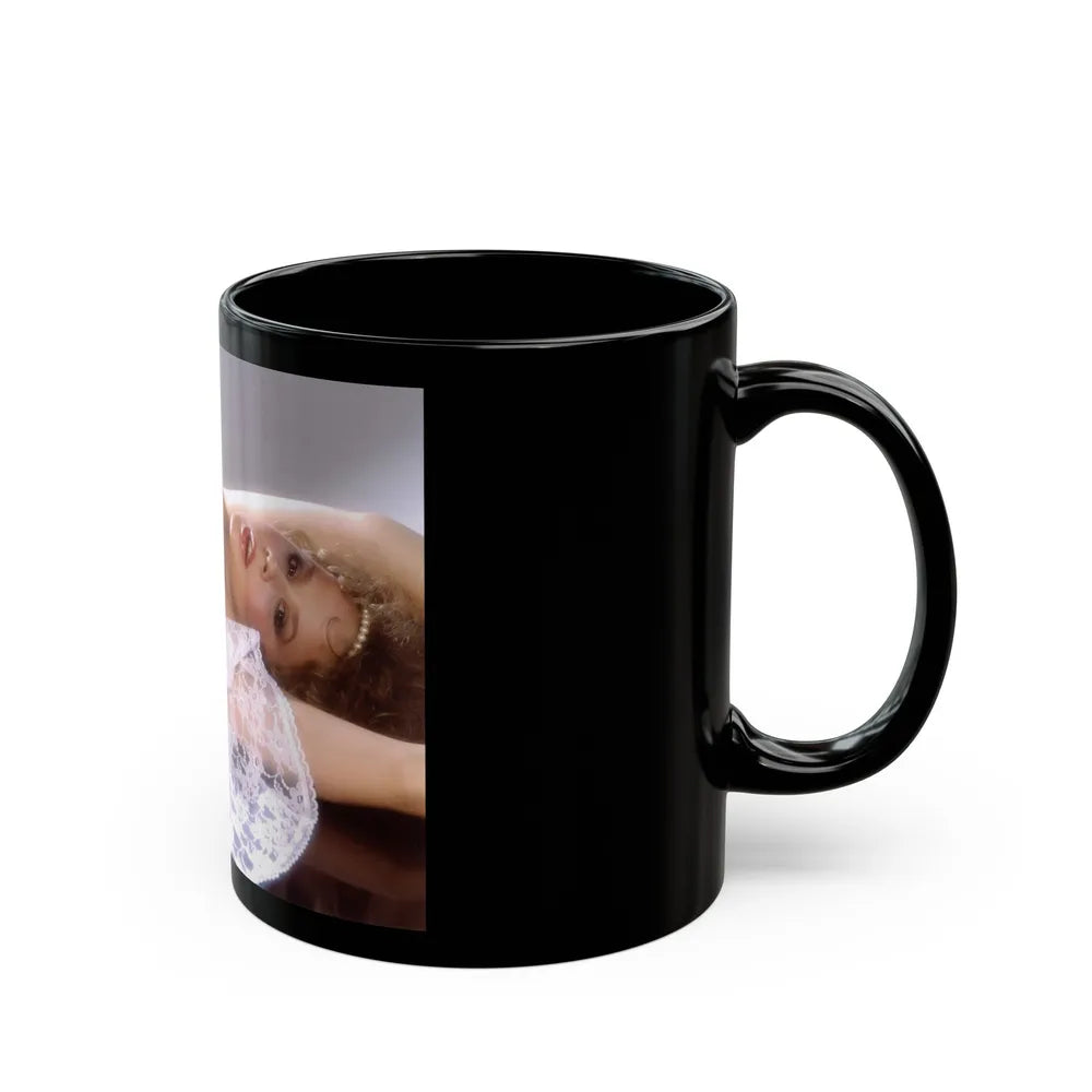 Linda Blair #32 (Vintage Female Icon) Black Coffee Mug-Go Mug Yourself