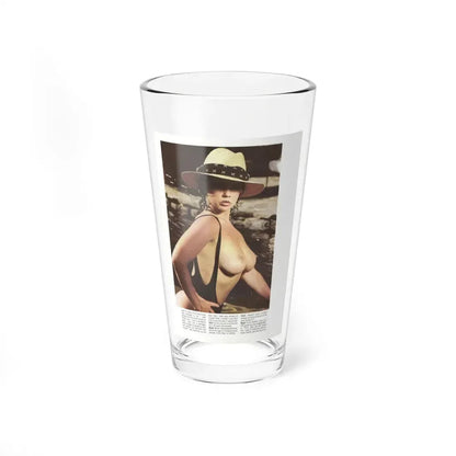 Linda Blair #320 - 1 Page, 1 Photo topless with hat from OUI Mag. October '82 (Vintage Female Icon) Pint Glass 16oz 16oz - Go Mug Yourself