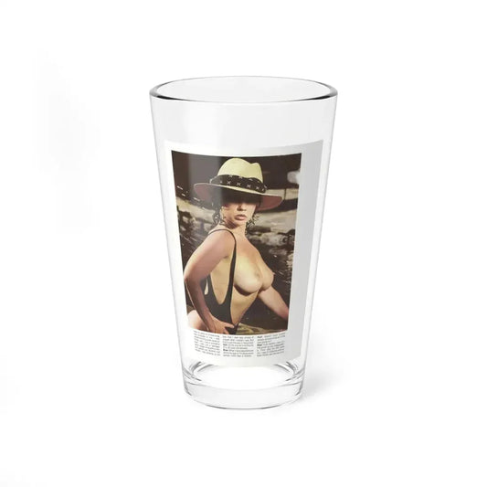 Linda Blair #320 - 1 Page, 1 Photo topless with hat from OUI Mag. October '82 (Vintage Female Icon) Pint Glass 16oz 16oz - Go Mug Yourself