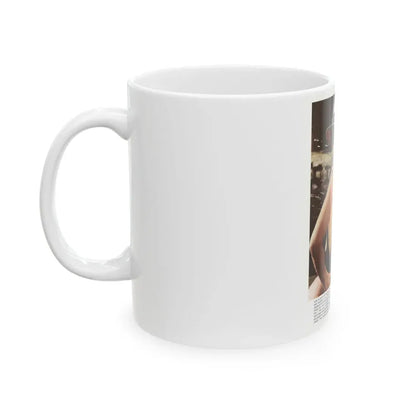 Linda Blair #320 - 1 Page, 1 Photo topless with hat from OUI Mag. October '82 (Vintage Female Icon) White Coffee Mug - Go Mug Yourself
