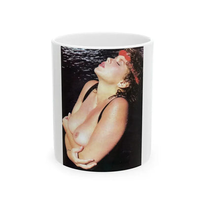 Linda Blair #321 - 1 Page, 1 Photo topless from OUI Mag. October '82 (Vintage Female Icon) White Coffee Mug 11oz - Go Mug Yourself
