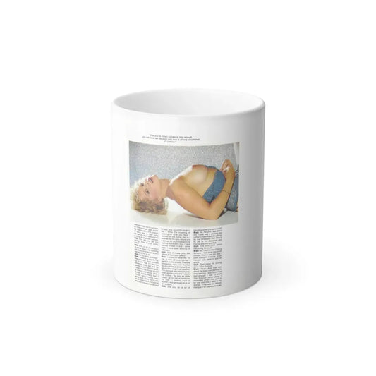 Linda Blair #322 - 1 Page, 1 Photo topless with lingerie too from OUI Mag. October '82 (Vintage Female Icon) Color Changing Mug 11oz 11oz - Go Mug Yourself