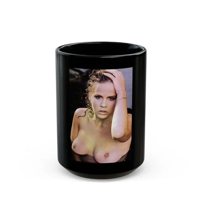 Linda Blair #323 - 1 Page, 1 Photo topless from OUI Mag. October '82 (Vintage Female Icon) Black Coffee Mug 15oz - Go Mug Yourself