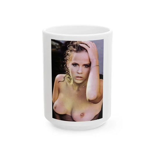 Linda Blair #323 - 1 Page, 1 Photo topless from OUI Mag. October '82 (Vintage Female Icon) White Coffee Mug 15oz - Go Mug Yourself
