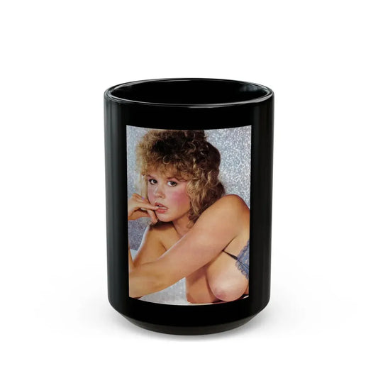 Linda Blair #324 - 1 Page, 1 Photo topless part of centerfold from OUI Mag. October '82 (Vintage Female Icon) Black Coffee Mug 15oz - Go Mug Yourself