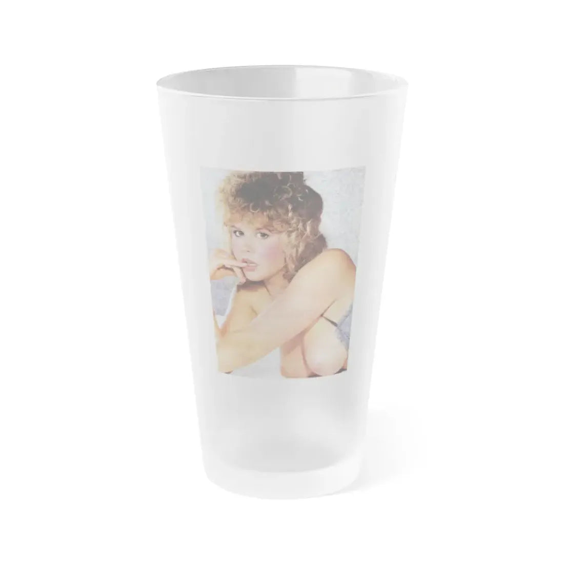 Linda Blair #324 - 1 Page, 1 Photo topless part of centerfold from OUI Mag. October '82 (Vintage Female Icon) Frosted Pint Glass 16oz 16oz Frosted - Go Mug Yourself