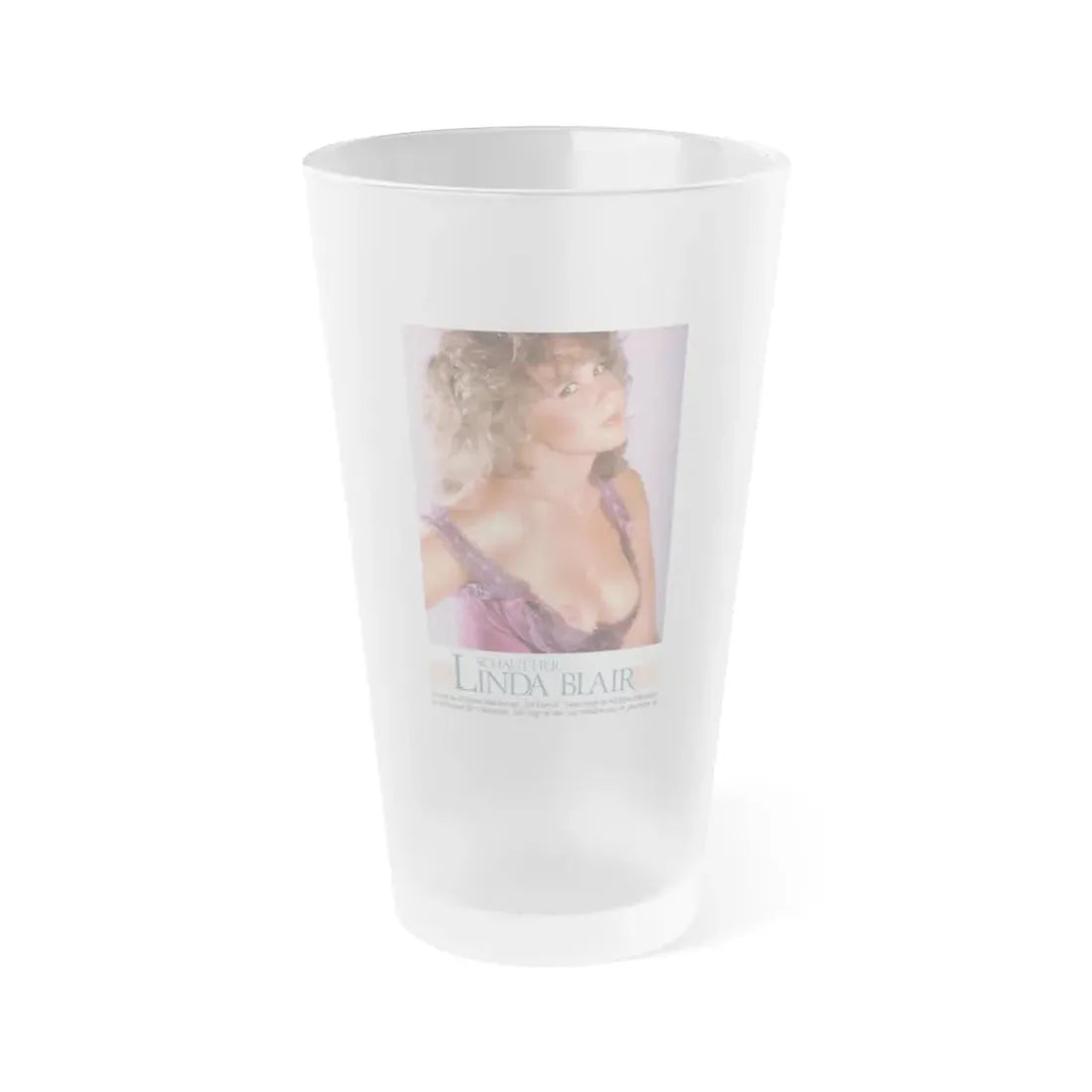 Linda Blair #327 (Vintage Female Icon) Frosted Pint Glass 16oz 16oz Frosted - Go Mug Yourself