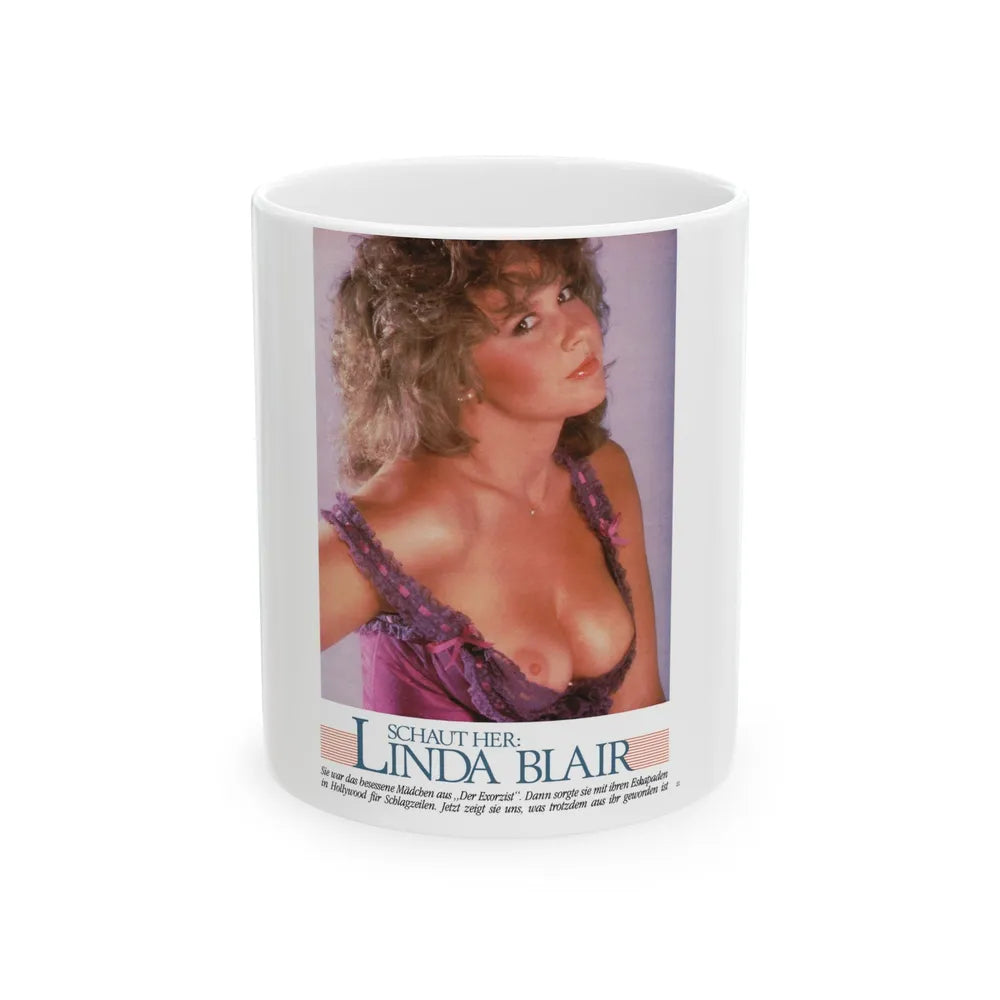 Linda Blair #327 (Vintage Female Icon) White Coffee Mug-11oz-Go Mug Yourself