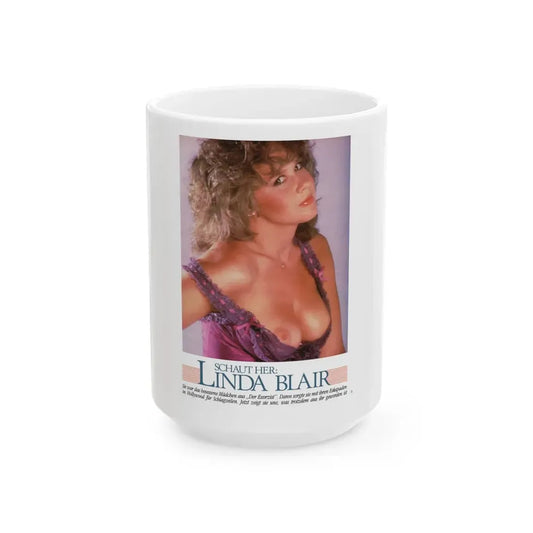Linda Blair #327 (Vintage Female Icon) White Coffee Mug 15oz - Go Mug Yourself