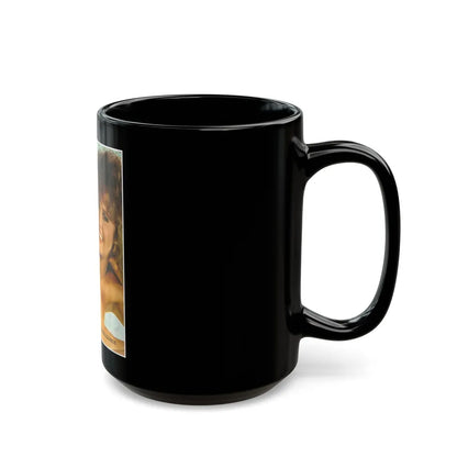 Linda Blair #331 (Vintage Female Icon) Black Coffee Mug-Go Mug Yourself