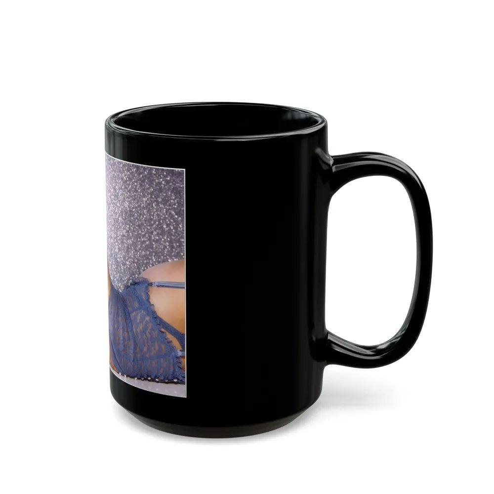 Linda Blair #332 (Vintage Female Icon) Black Coffee Mug-Go Mug Yourself