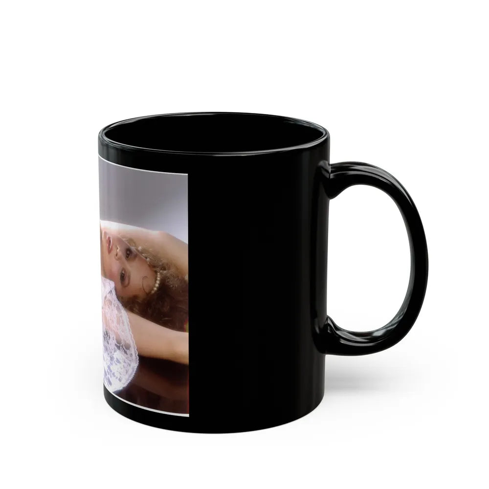 Linda Blair #335 (Vintage Female Icon) Black Coffee Mug-Go Mug Yourself