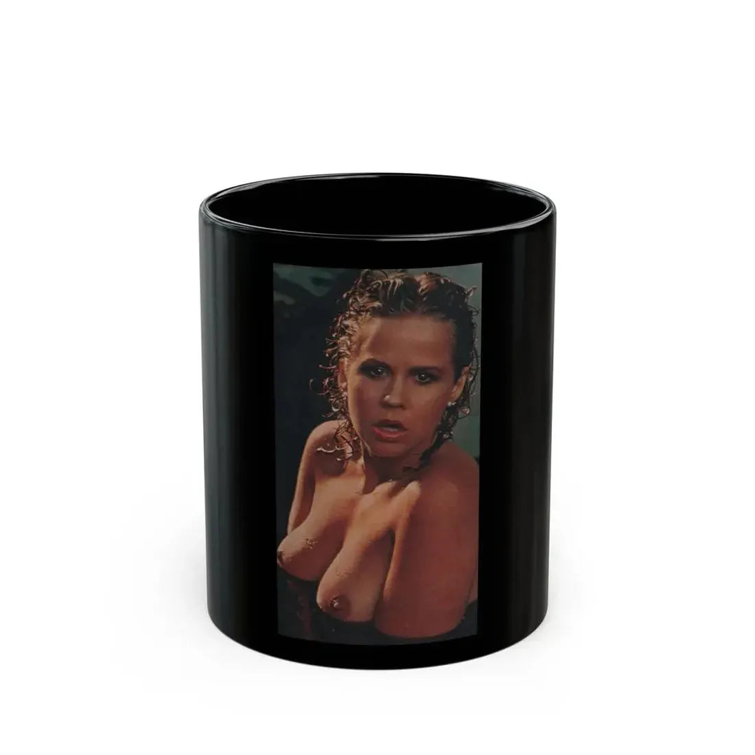 Linda Blair #338 - Topless Magazine Clipping (Vintage Female Icon) Black Coffee Mug 11oz - Go Mug Yourself