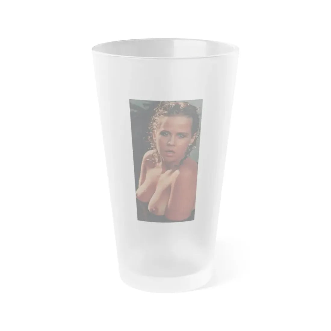 Linda Blair #338 - Topless Magazine Clipping (Vintage Female Icon) Frosted Pint Glass 16oz 16oz Frosted - Go Mug Yourself