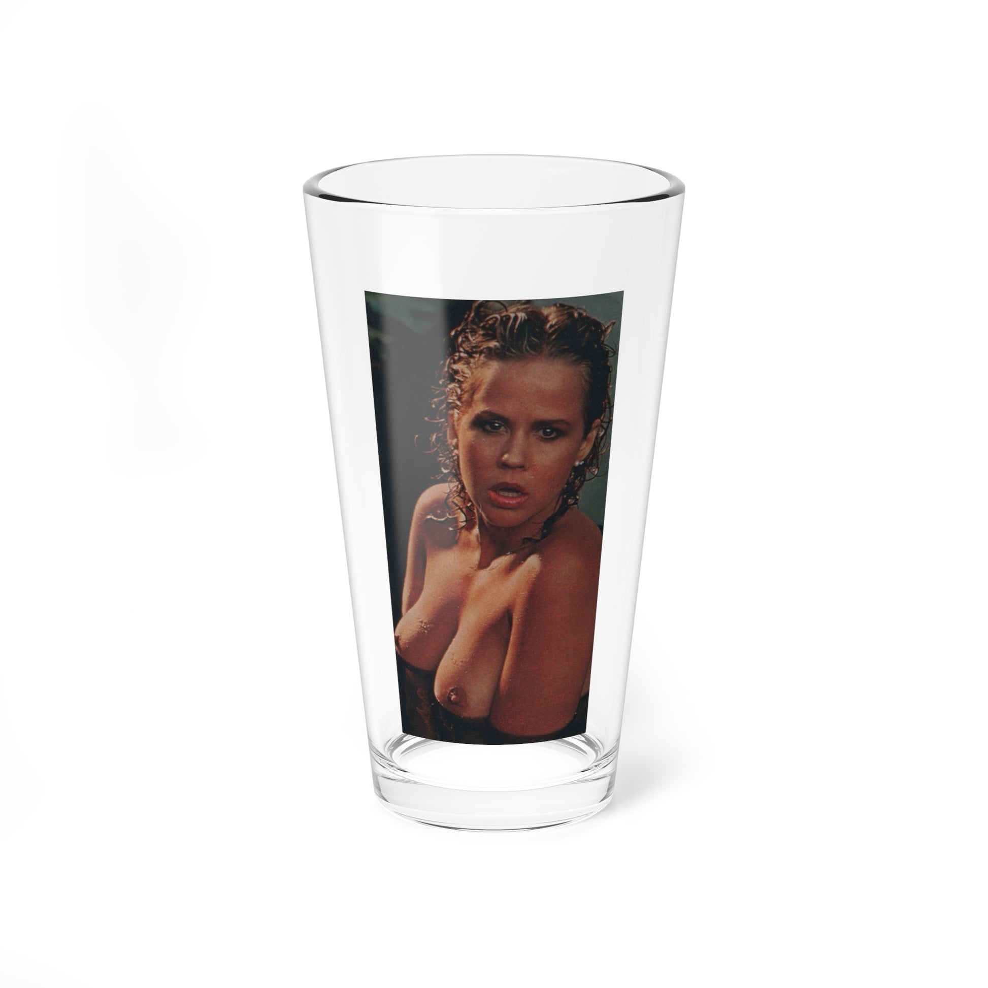 Linda Blair #338 - Topless Magazine Clipping (Vintage Female Icon) Pint Glass 16oz-16oz-Go Mug Yourself