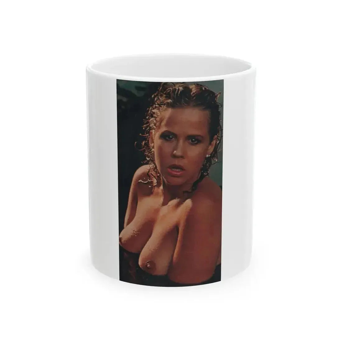 Linda Blair #338 - Topless Magazine Clipping (Vintage Female Icon) White Coffee Mug 11oz - Go Mug Yourself