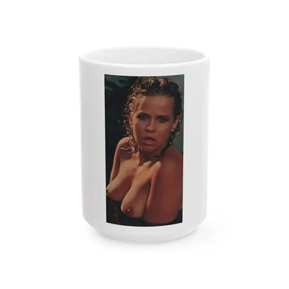 Linda Blair #338 - Topless Magazine Clipping (Vintage Female Icon) White Coffee Mug 15oz - Go Mug Yourself