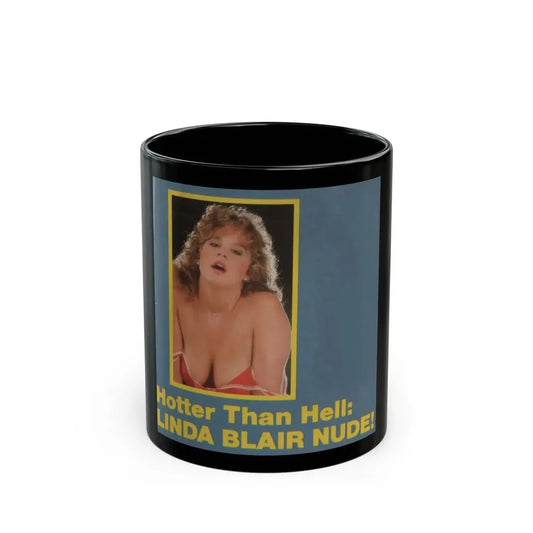 Linda Blair #339 - High Society Mag. Cover August '83 (Vintage Female Icon) Black Coffee Mug 11oz - Go Mug Yourself