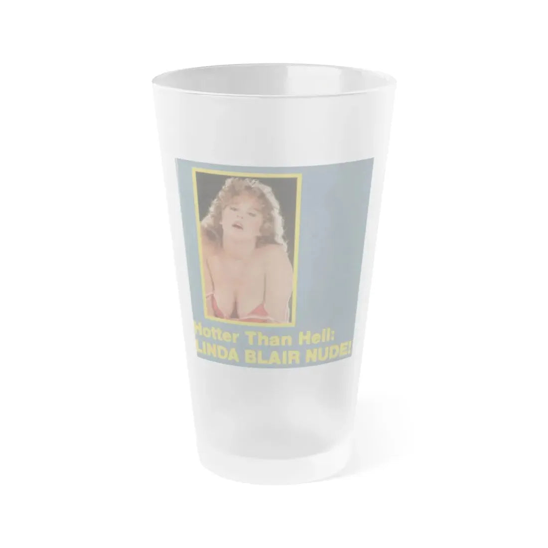 Linda Blair #339 - High Society Mag. Cover August '83 (Vintage Female Icon) Frosted Pint Glass 16oz 16oz Frosted - Go Mug Yourself
