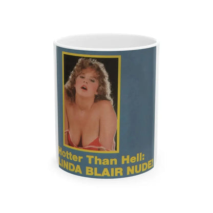 Linda Blair #339 - High Society Mag. Cover August '83 (Vintage Female Icon) White Coffee Mug - Go Mug Yourself
