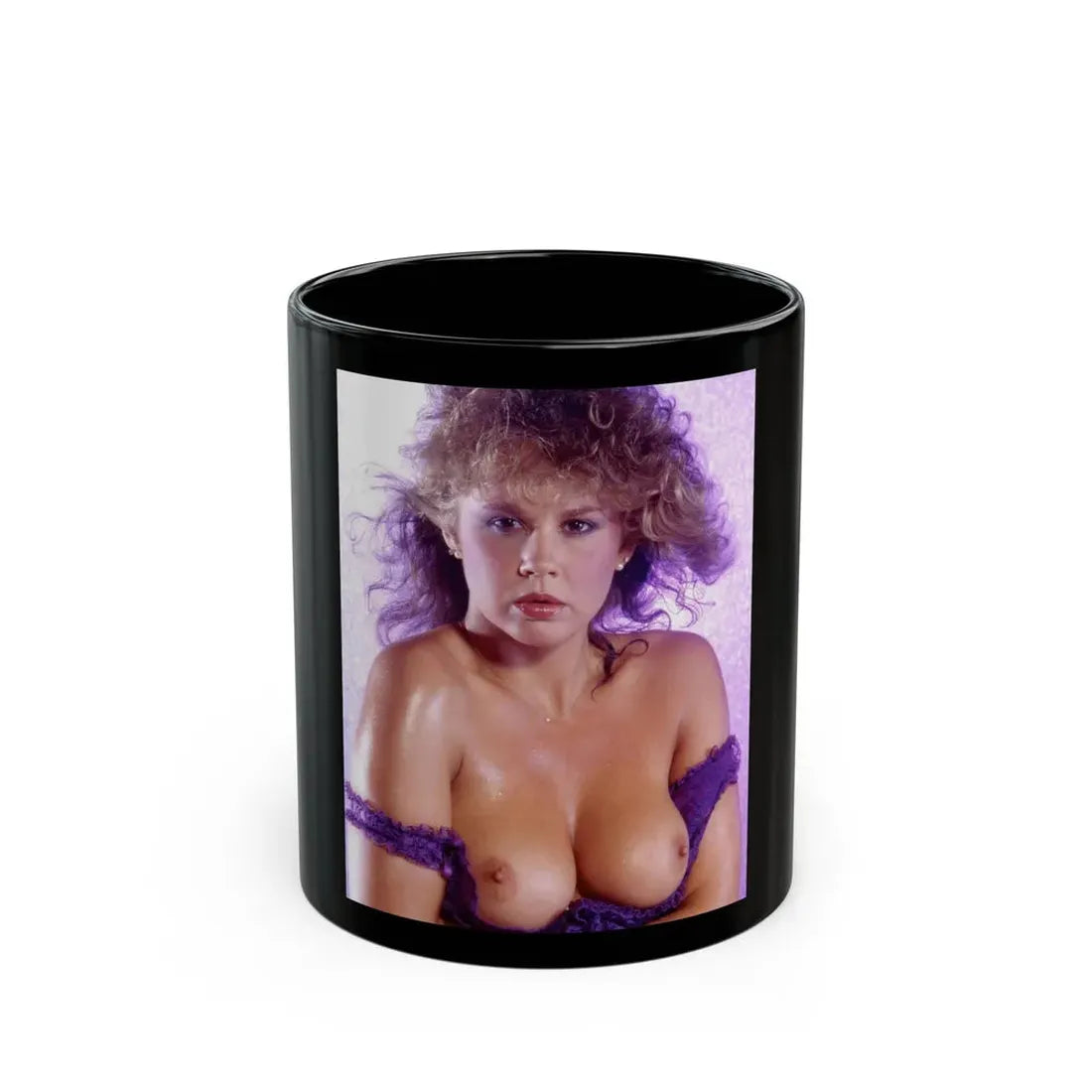 Linda Blair #345 - Topless (Vintage Female Icon) Black Coffee Mug 11oz - Go Mug Yourself