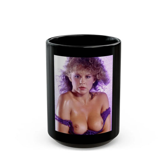 Linda Blair #345 - Topless (Vintage Female Icon) Black Coffee Mug-15oz-Go Mug Yourself