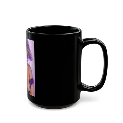 Linda Blair #345 - Topless (Vintage Female Icon) Black Coffee Mug-Go Mug Yourself