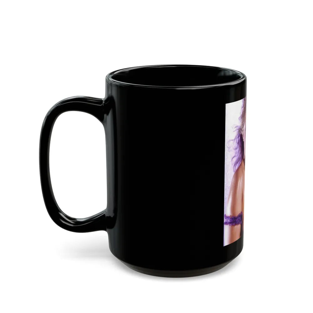 Linda Blair #345 - Topless (Vintage Female Icon) Black Coffee Mug-Go Mug Yourself