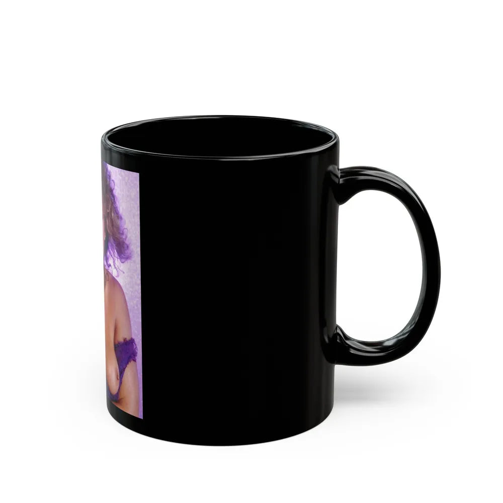 Linda Blair #345 - Topless (Vintage Female Icon) Black Coffee Mug-Go Mug Yourself