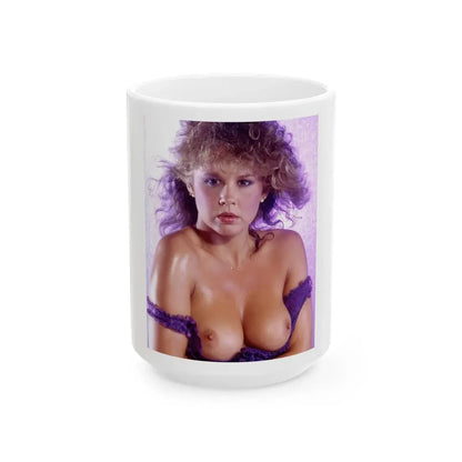 Linda Blair #345 - Topless (Vintage Female Icon) White Coffee Mug 15oz - Go Mug Yourself