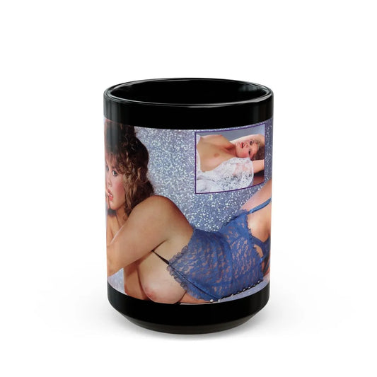 Linda Blair #348 (Vintage Female Icon) Black Coffee Mug-15oz-Go Mug Yourself