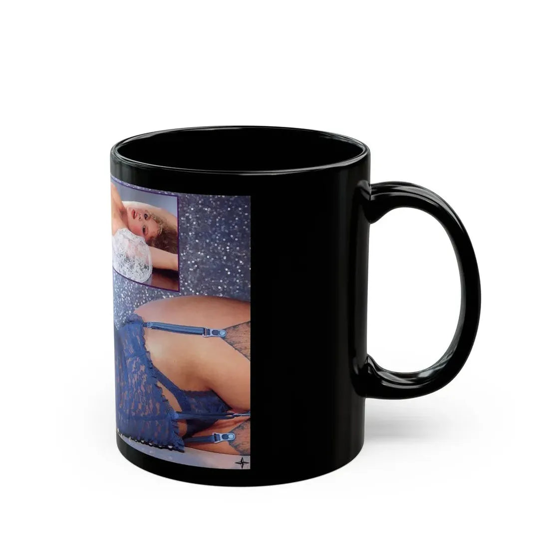 Linda Blair #348 (Vintage Female Icon) Black Coffee Mug - Go Mug Yourself