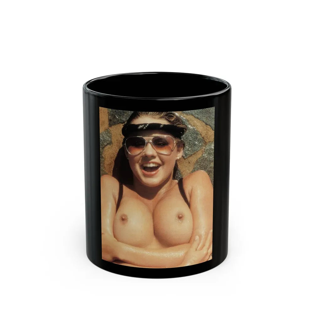 Linda Blair #350 (Vintage Female Icon) Black Coffee Mug-11oz-Go Mug Yourself