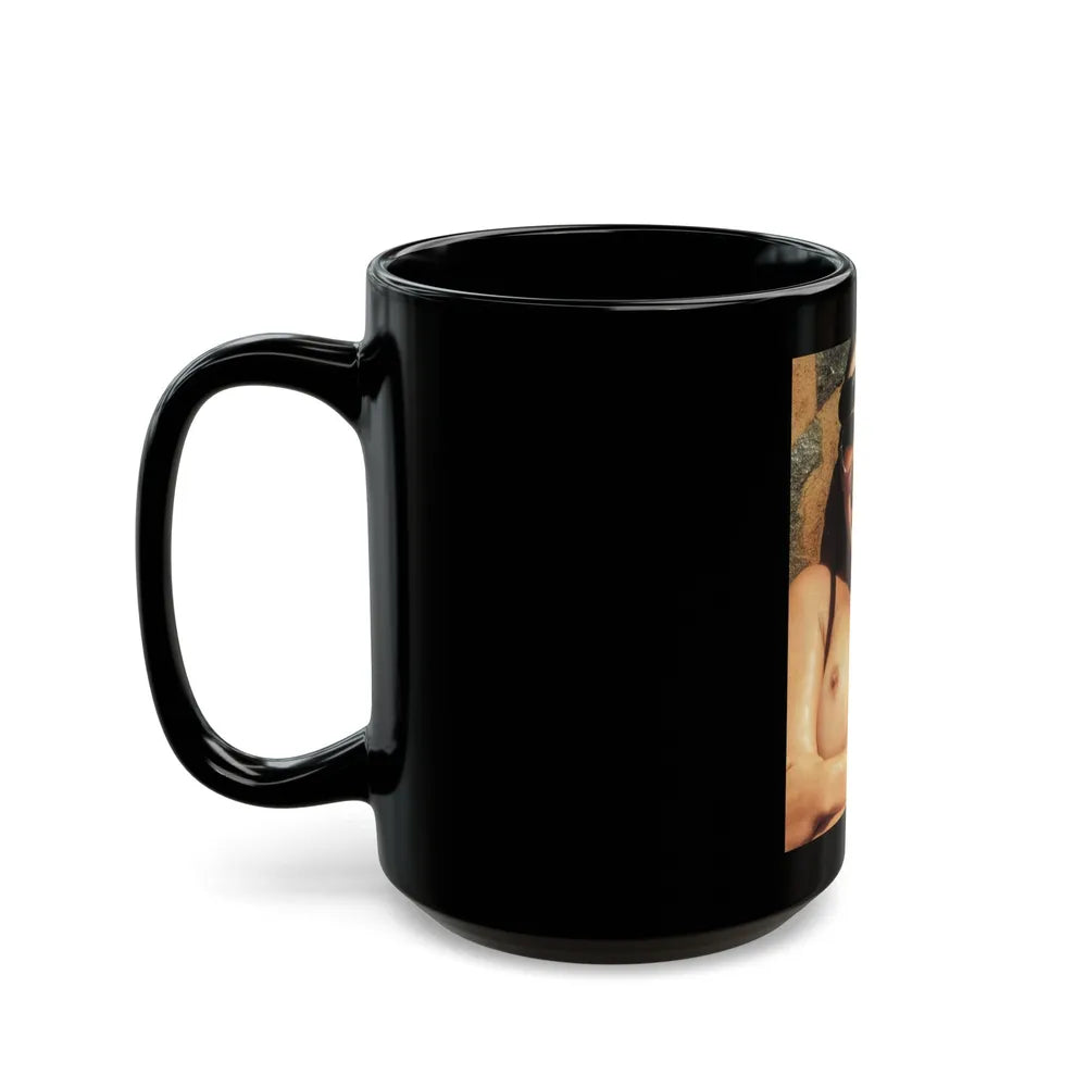 Linda Blair #350 (Vintage Female Icon) Black Coffee Mug-Go Mug Yourself