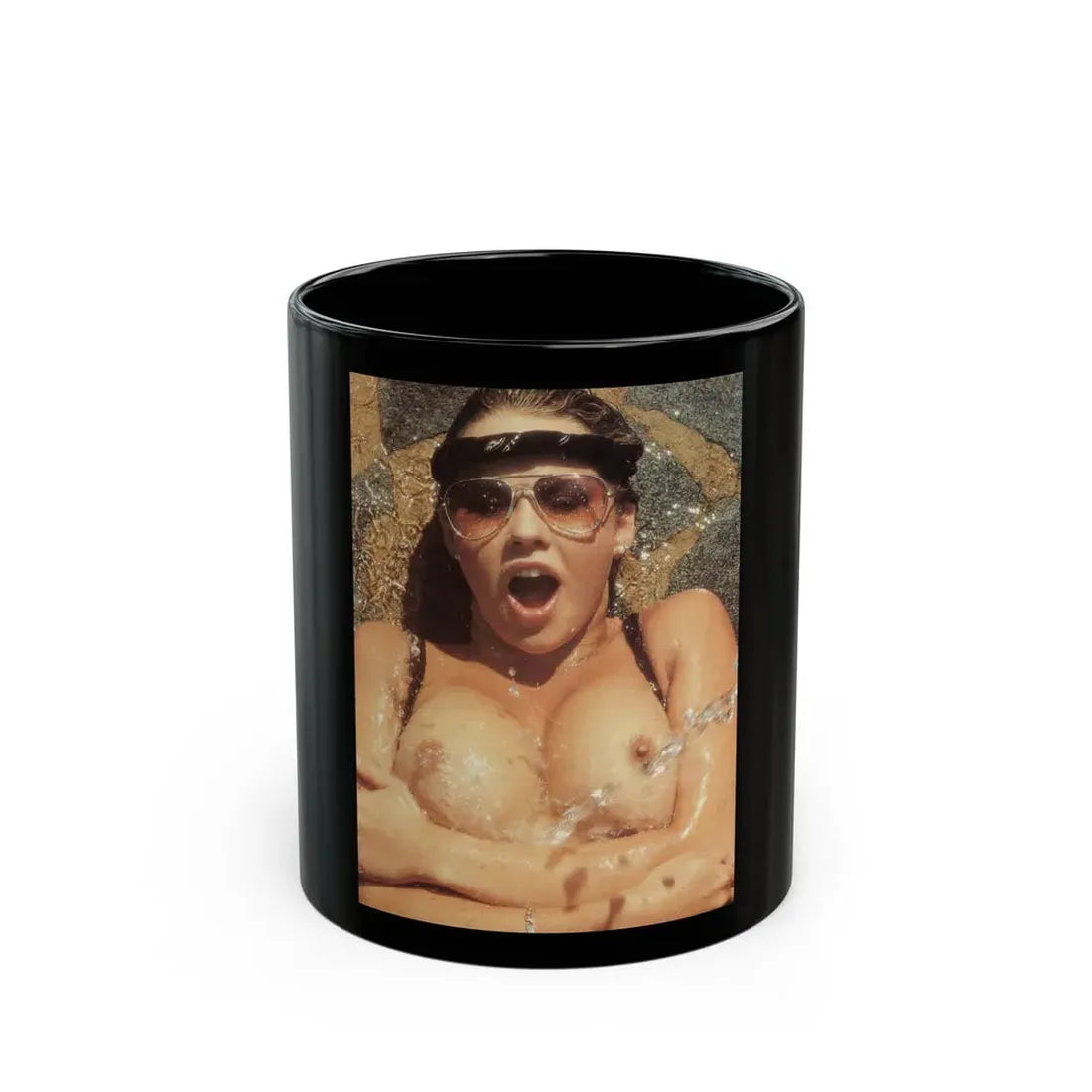 Linda Blair #351 (Vintage Female Icon) Black Coffee Mug 11oz - Go Mug Yourself